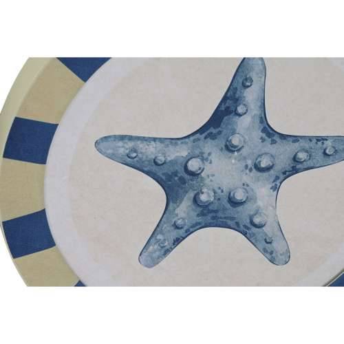 Zidni Ukras Home ESPRIT Plava Bijela Mediteran 30 x 3 x 30 cm (4 kom.) Cijena
