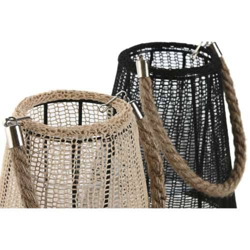 Svijećnjak Home ESPRIT Crna Prirodno Kristal Uže 19 x 19 x 22 cm (2 kom.) Cijena