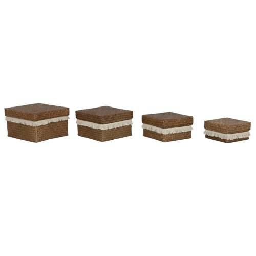 Set košara Home ESPRIT Bijela Prirodno Prirodno vlakno Boho Istrošeno (4 Dijelovi) Cijena