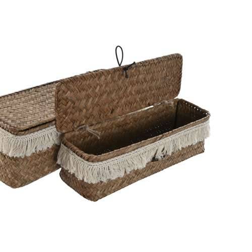 Set košara Home ESPRIT Bijela Prirodno Prirodno vlakno Boho Istrošeno (3 Dijelovi) Cijena