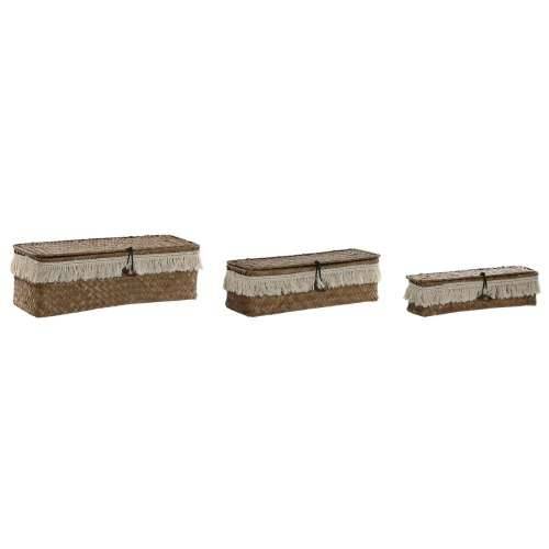 Set košara Home ESPRIT Bijela Prirodno Prirodno vlakno Boho Istrošeno (3 Dijelovi) Cijena