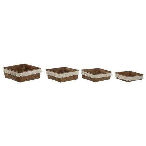 Set košara Home ESPRIT Bijela Prirodno Prirodno vlakno Boho Istrošeno (4 Dijelovi) Cijena