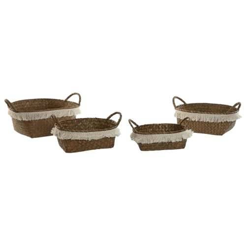 Set košara Home ESPRIT Bijela Prirodno Prirodno vlakno Boho Istrošeno (4 Dijelovi) Cijena