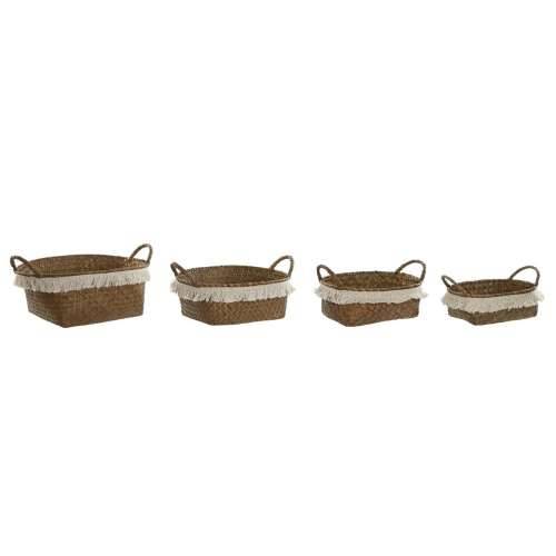 Set košara Home ESPRIT Bijela Prirodno Prirodno vlakno Boho Istrošeno (4 Dijelovi) Cijena