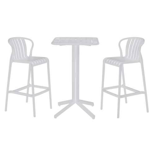 Komplet stola i 2 stolice Home ESPRIT Bijela Metal polipropilen 60 x 60 x 102 cm Cijena