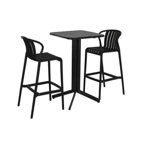 Komplet stola i 2 stolice Home ESPRIT Crna Metal polipropilen 60 x 60 x 102 cm Cijena