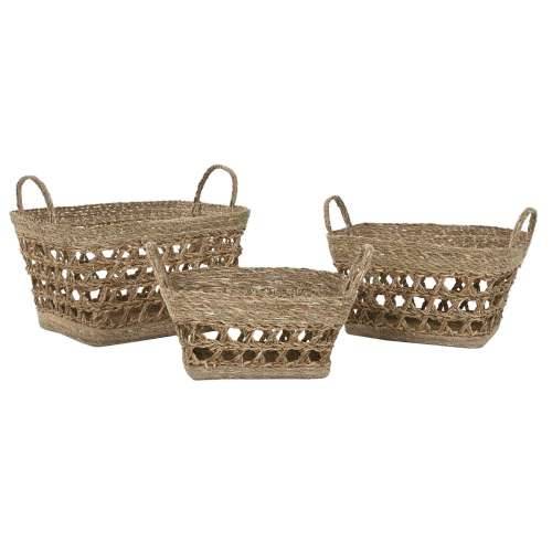 Set košara Home ESPRIT Prirodno Morska trava Tropsko (3 Dijelovi) Cijena