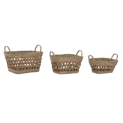 Set košara Home ESPRIT Prirodno Morska trava Tropsko (3 Dijelovi) Cijena
