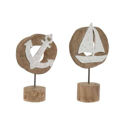 Ukrasna figura Home ESPRIT Bijela Prirodno Sidro Brod Mediteran 19 x 10 x 38 cm (2 kom.) Cijena