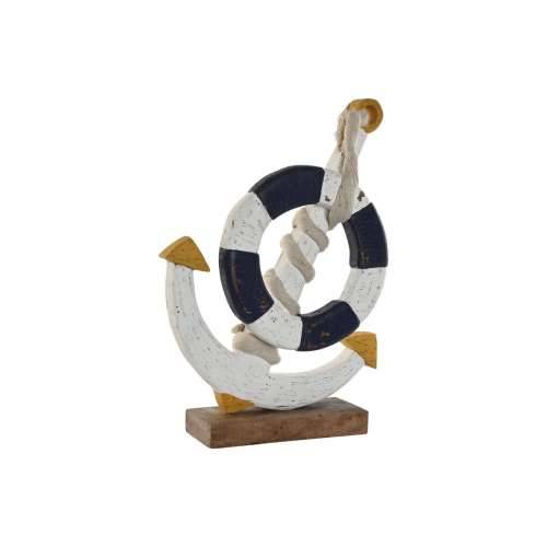 Ukrasna figura Home ESPRIT Bijela Prirodno Mornarsko plava 34 x 9 x 45 cm Cijena