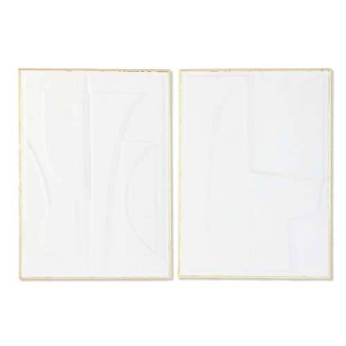 Zidni Ukras Home ESPRIT Bijela zlatan Apstraktno 72,7 x 2,5 x 100,5 cm (2 kom.) Cijena