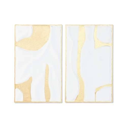 Zidni Ukras Home ESPRIT Bijela zlatan moderan 48 x 2,5 x 80,5 cm (2 kom.) Cijena