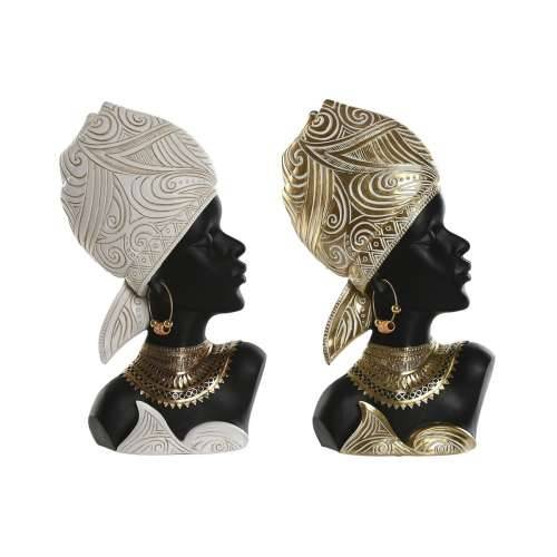 Ukrasna figura Home ESPRIT Bijela Crna zlatan Afrikanka 22 x 11 x 37 cm (2 kom.) Cijena