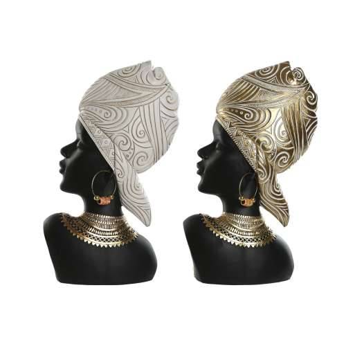 Ukrasna figura Home ESPRIT Bijela Crna zlatan Afrikanka 22 x 11 x 37 cm (2 kom.) Cijena