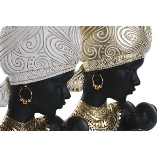 Ukrasna figura Home ESPRIT Bijela Crna zlatan Afrikanka 15 x 9 x 25 cm (2 kom.) Cijena