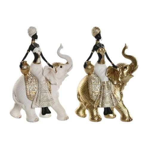 Ukrasna figura Home ESPRIT Bijela Crna zlatan Slon Afrikanka 21 x 11 x 32 cm (2 kom.) Cijena