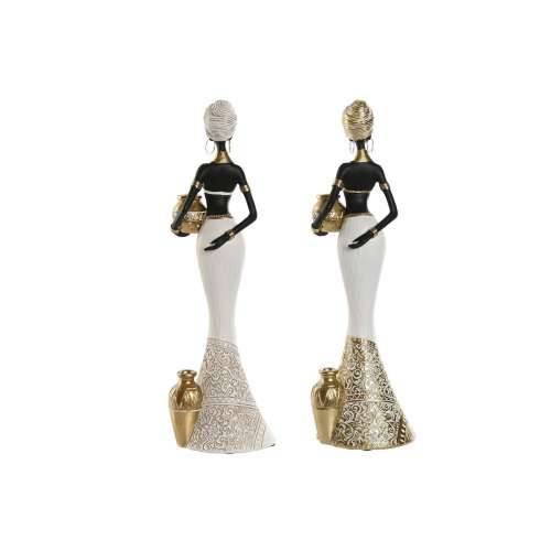 Ukrasna figura Home ESPRIT Bijela Crna zlatan Afrikanka 9,5 x 7,5 x 31 cm (2 kom.) Cijena