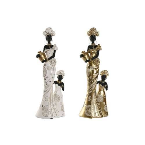 Ukrasna figura Home ESPRIT Bijela Crna zlatan Afrikanka 10 x 7 x 31 cm (2 kom.) Cijena