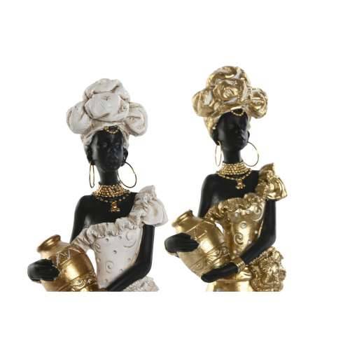 Ukrasna figura Home ESPRIT Bijela Crna zlatan Afrikanka 10 x 7 x 31 cm (2 kom.) Cijena