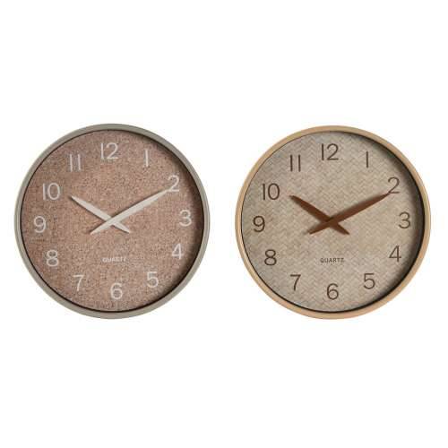 Zidni sat Home ESPRIT Smeđa Prirodno PVC Drvo 30 x 4,7 x 30 cm (2 kom.) Cijena