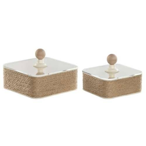 Kutija za nakit Home ESPRIT Svijetlo smeđi Metal 16 x 16 x 11 cm (2 Dijelovi) Cijena