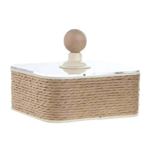 Kutija za nakit Home ESPRIT Svijetlo smeđi Metal 16 x 16 x 11 cm (2 Dijelovi) Cijena