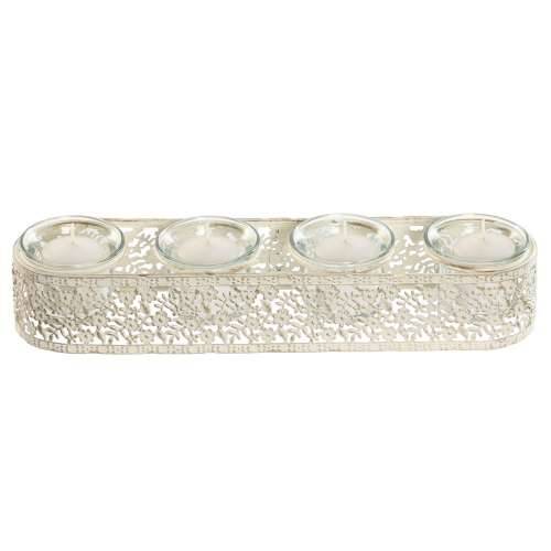 Svijećnjak Home ESPRIT Krema Metal Kristal 31 x 7 x 5 cm Cijena