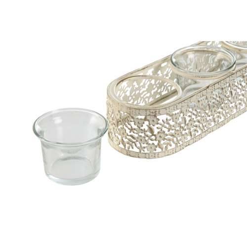 Svijećnjak Home ESPRIT Krema Metal Kristal 31 x 7 x 5 cm Cijena