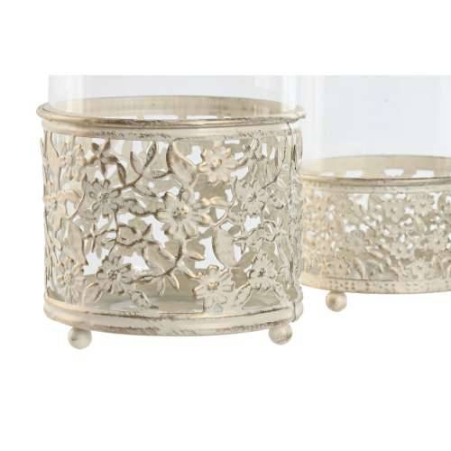 Svijećnjak Home ESPRIT Krema Metal Kristal 11 x 11 x 13 cm (2 kom.) Cijena