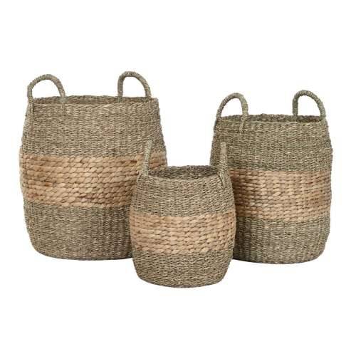 Set košara Home ESPRIT Prirodno Vodeni zumbul Tropsko (3 Dijelovi) Cijena
