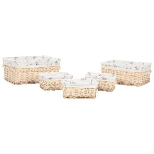 Košara za prljavo rublje Home ESPRIT Prirodno ispleten od pruća Shabby Chic 48 x 38 x 22 cm 5 Dijelovi Cijena