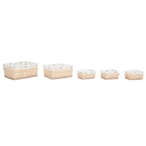 Košara za prljavo rublje Home ESPRIT Prirodno ispleten od pruća Shabby Chic 48 x 38 x 22 cm 5 Dijelovi Cijena