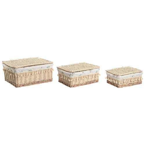 Košara za prljavo rublje Home ESPRIT Prirodno ispleten od pruća Shabby Chic 42 x 33 x 20 cm 3 Dijelovi Cijena