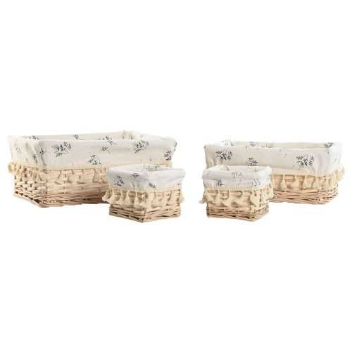 Košara za prljavo rublje Home ESPRIT Prirodno ispleten od pruća Shabby Chic 36 x 25 x 16 cm 4 Dijelovi Cijena