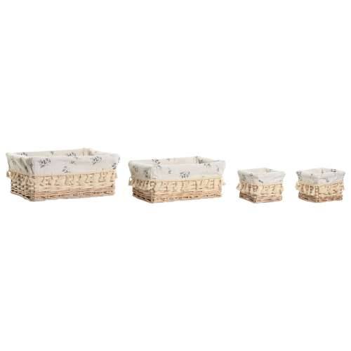 Košara za prljavo rublje Home ESPRIT Prirodno ispleten od pruća Shabby Chic 36 x 25 x 16 cm 4 Dijelovi Cijena