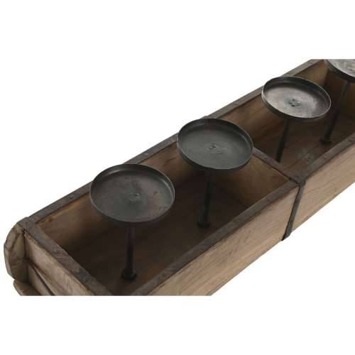 Svijećnjak Home ESPRIT Prirodno Željezo Tikovina 60 x 15 x 14 cm Cijena