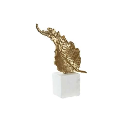 Ukrasna figura Home ESPRIT Bijela zlatan Biljni list 20 x 7 x 22 cm Cijena