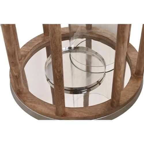 Svijećnjak Home ESPRIT Smeđa Srebrna Prirodno Kristal Drvo Manga 30 x 30 x 42 cm Cijena