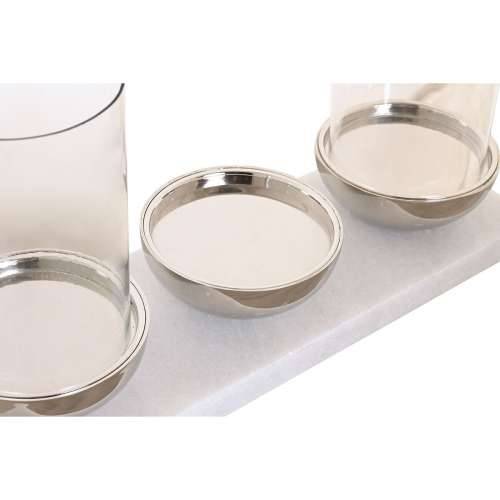 Svijećnjak Home ESPRIT Bijela Srebrna Kristal Mramor 40 x 13 x 22 cm Cijena