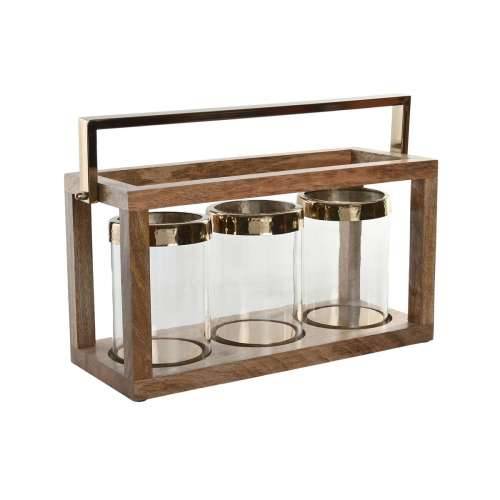 Svijećnjak Home ESPRIT Smeđa Čelik Drvo Manga 51 x 19 x 33 cm Cijena