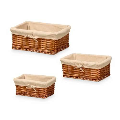Set Košara Kipit HX31033S/3 Prirodno Poliester ispleten od pruća 50 % pamuk 39 x 16,5 x 29 cm 3 Dijelovi (6 kom.) Cijena