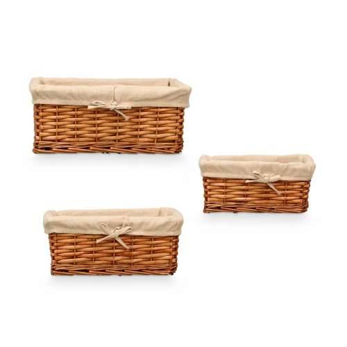 Set Košara Kipit HX31033S/3 Prirodno Poliester ispleten od pruća 50 % pamuk 39 x 16,5 x 29 cm 3 Dijelovi (6 kom.) Cijena