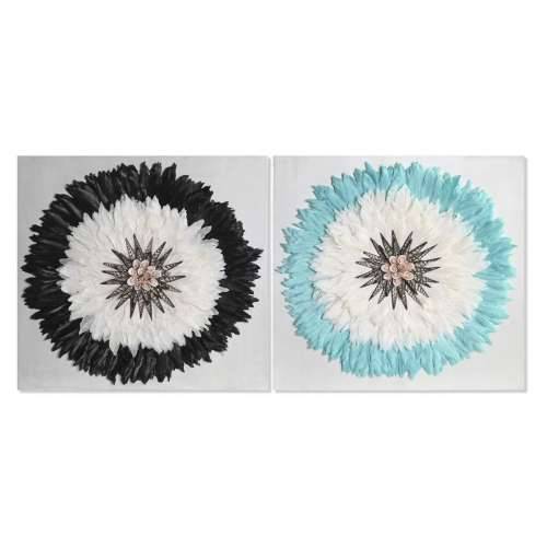 Zidni Ukras DKD Home Decor Bijela Crna 60 x 6 x 60 cm (2 kom.) Cijena
