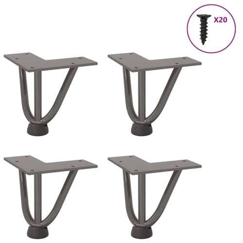 Noge s ukosnicama za stolić za kavu 4 kom. Prirodni čelik 10 cm Puni čelik - Prirodna 10 cm 1 3 rods Cijena