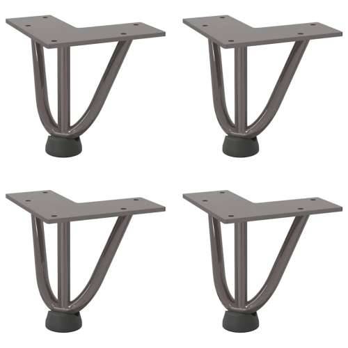 Noge s ukosnicama za stolić za kavu 4 kom. Prirodni čelik 10 cm Puni čelik - Prirodna 10 cm 1 3 rods Cijena