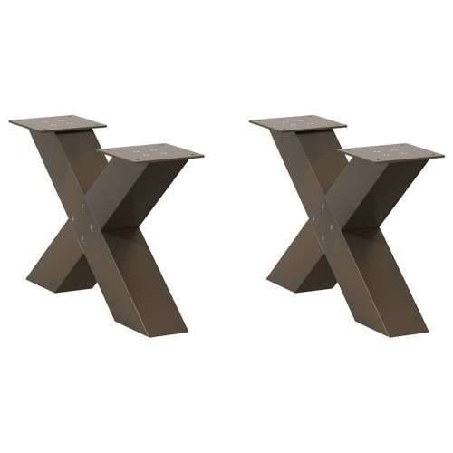 Noge za klub stolić u obliku slova X, 2 kom, prirodni čelik, 60 x (30-31) cm, čelik - Prirodna 60 x (30-31) cm (80 mm) 2 1 Cijena