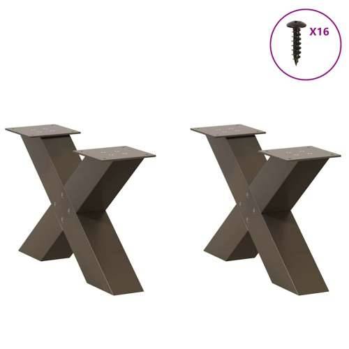 Noge za klub stolić u obliku slova X, 2 kom, prirodni čelik, 60 x (30-31) cm, čelik - Prirodna 60 x (30-31) cm (80 mm) 2 1 Cijena