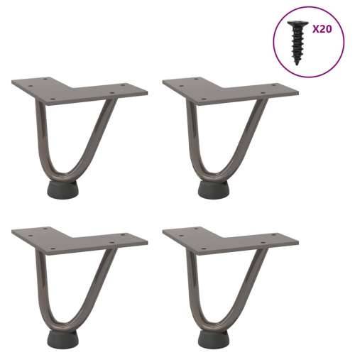 Noge s ukosnicama za stolić za kavu 4 kom. Prirodni čelik 10 cm Puni čelik - Prirodna 10 cm 1 2 rods Cijena