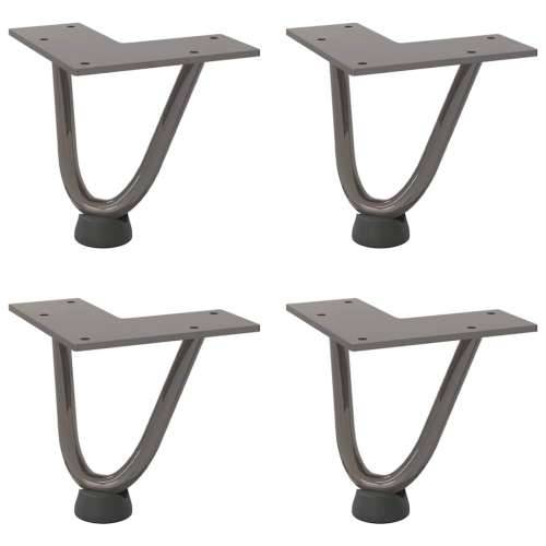 Noge s ukosnicama za stolić za kavu 4 kom. Prirodni čelik 10 cm Puni čelik - Prirodna 10 cm 1 2 rods Cijena