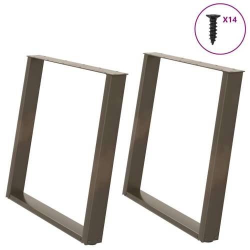Noge za blagovaonski stol U-oblik 2 kom Prirodni čelik 100 x (72-73) cm Čelik - Prirodna 100 x (72-73) cm 1 Cijena